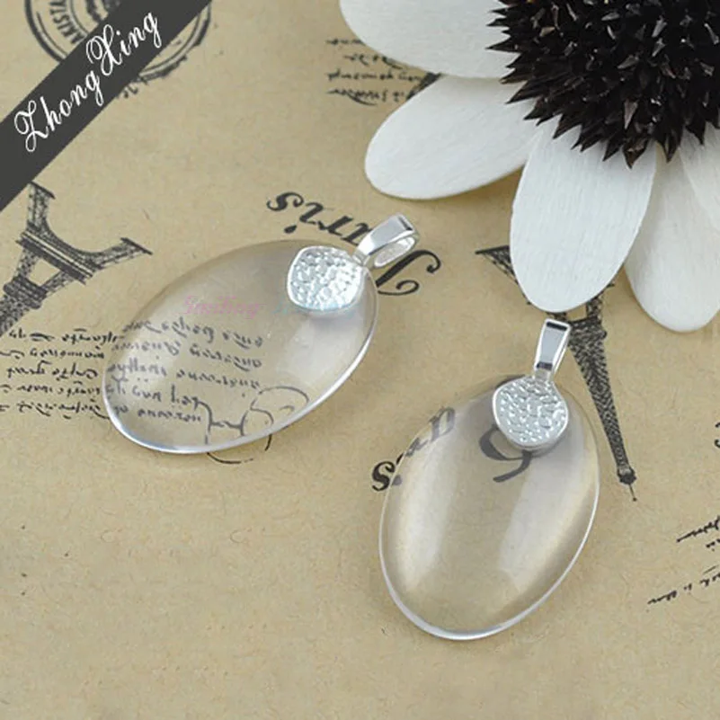 50pcs 13*18mm (4mm Thick) Clear Oval Domed Magnifying Acrylic Glass Cabochons For DIY Photo Pendant Tray Setting | Украшения и