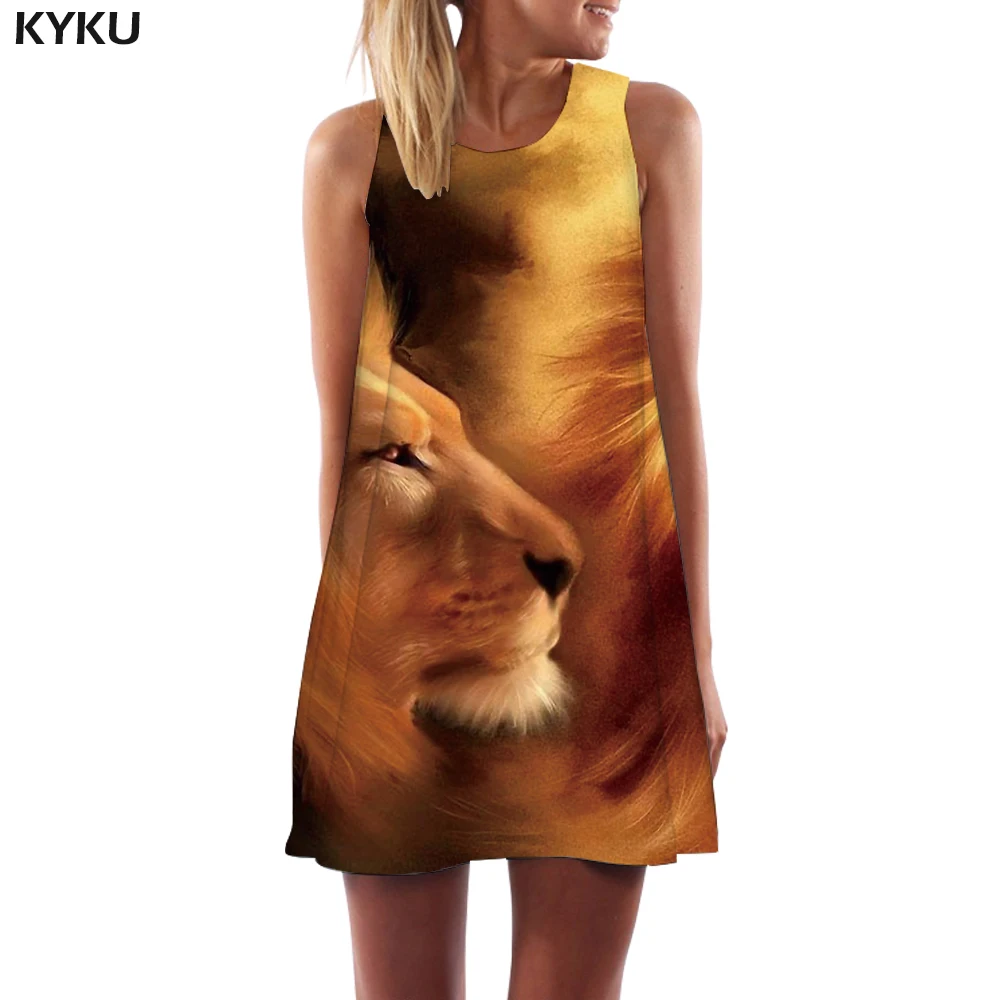 Женский сарафан KYKU элегантный готический офисный с рисунком животных в