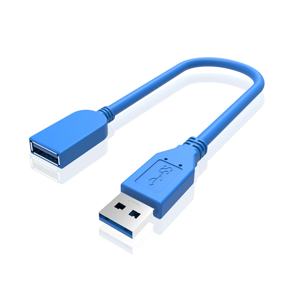Синий цвет 0,3 м супер скорость USB3.0 удлинитель, a-штекер к a-гнезду удлинитель Кабель для передачи данных для U диск беспроводной Lan принтер