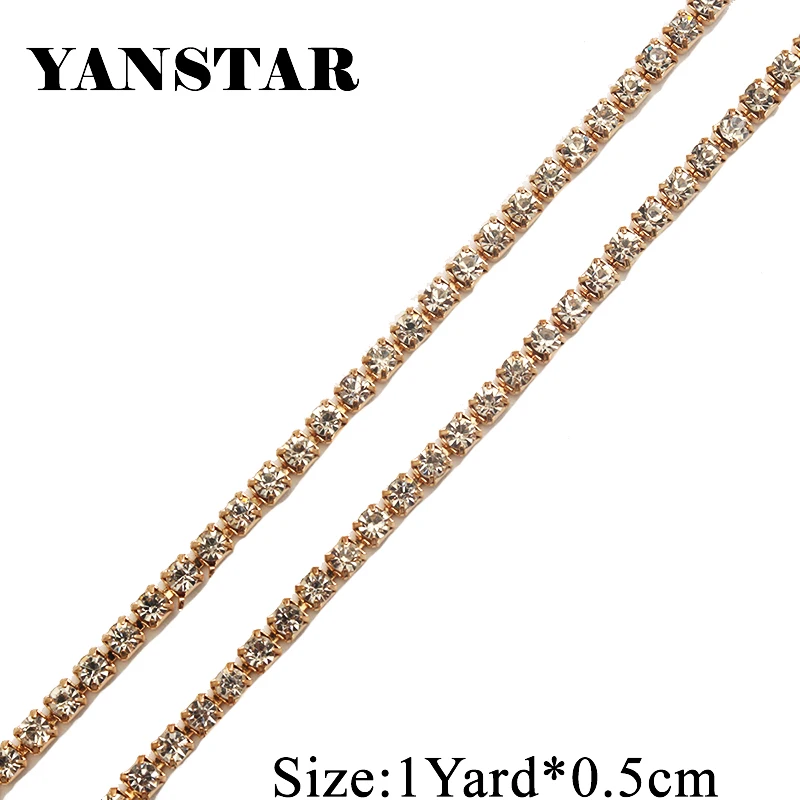 YANSTAR 10 ярдов Однорядная цепочка из горного хрусталя SS12 закрытый набор Горячая