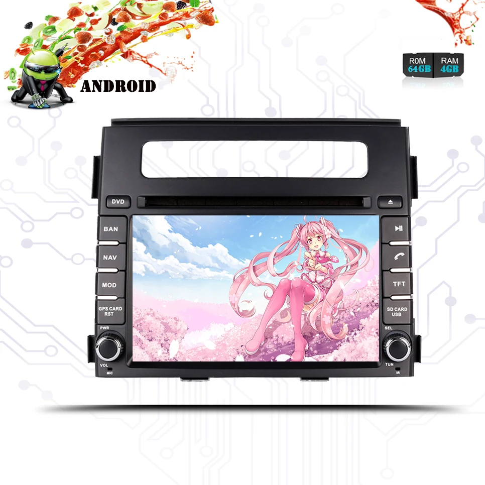Android 9 0 автомобильный dvd-плеер Octa Core 4 Гб ОЗУ 64 ПЗУ для kia SOUL 2011 2012 2013 сенсорный экран