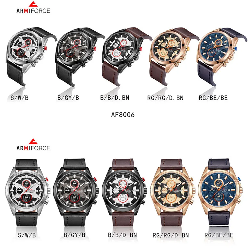 Armiforce мужские часы Топ люксовый бренд Хронограф Календарь спортивные наручные