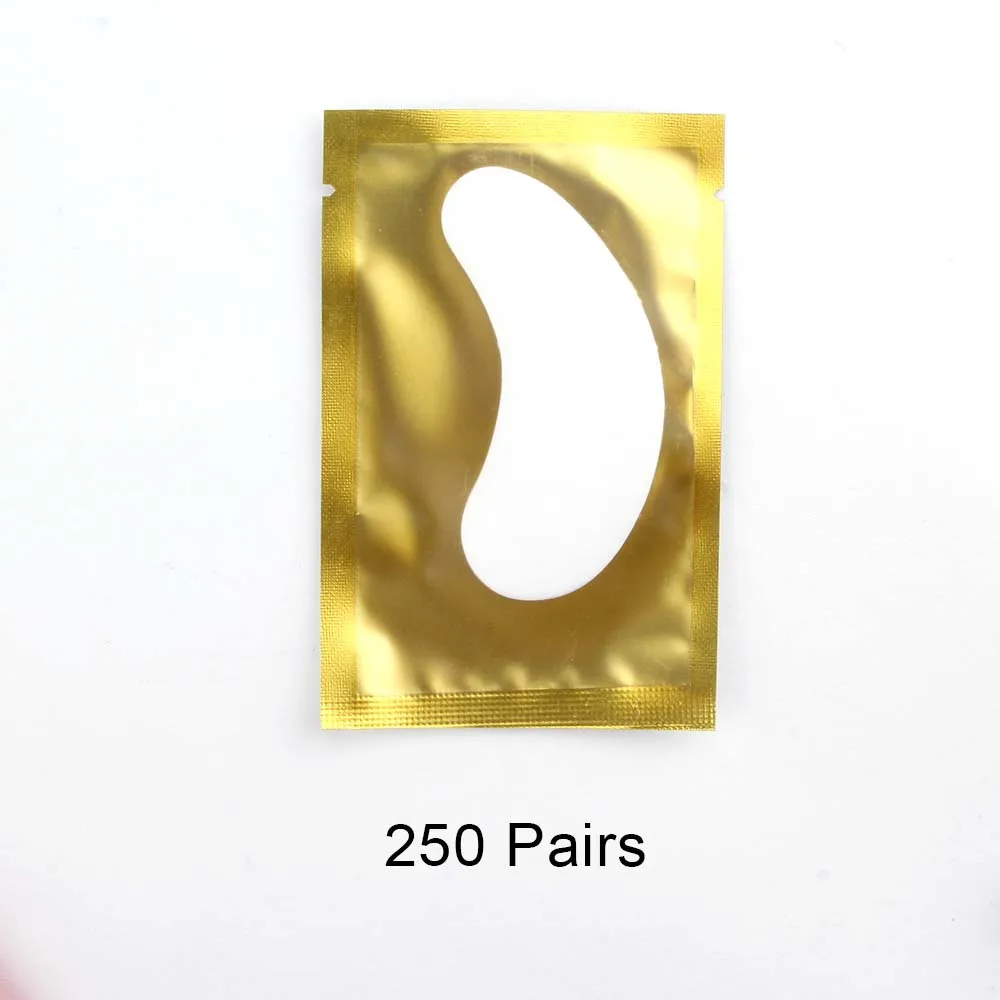 250 pairs gold 50/250 накладные ресницы наклейки для удлинения под глазами клейкие стельки для бумажных ресницы для наращивания гель-обертывания ресниц патч Макияж инструмент - Цвет: 250 pairs gold