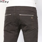 Весенне-осенние мужские повседневные брюки HCXY 2021, мужские деловые брюки, повседневные Стрейчевые брюки-карандаш, мужские облегающие однотонные
