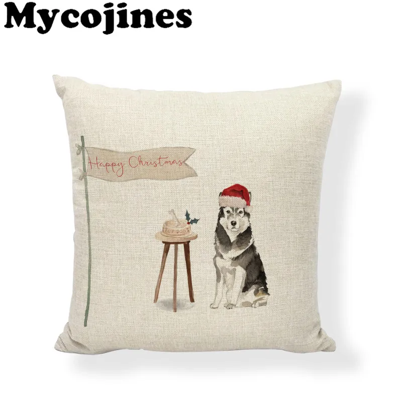 Рождественское украшение в виде животных Наволочка Шнауцер сибирская Подушка