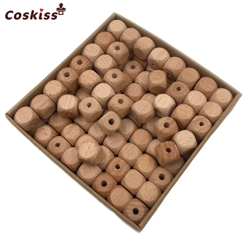 Бусины Из Букового дерева с гранями незавершенные бусины для прорезывателя