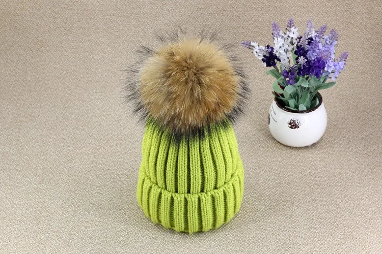 Милая шелковая шапка из меха енота и собаки Женская Повседневная осенне-зимняя