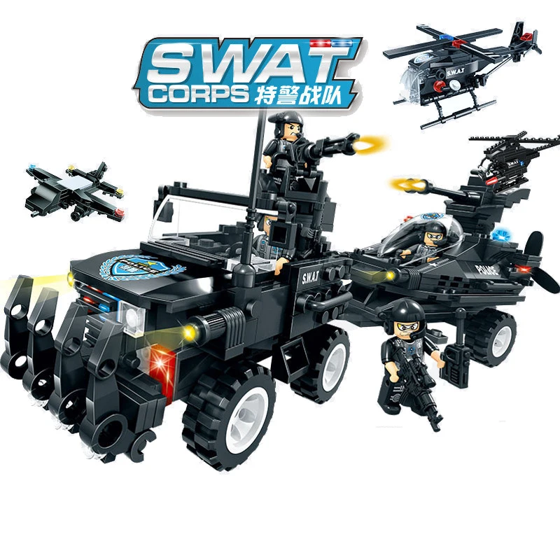 448 шт. детские развивающие строительные блоки игрушки совместимые с LEGO city Special police