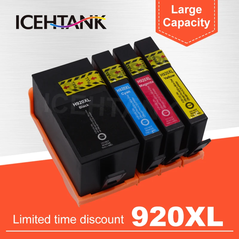

ICEHTANK 920 XL Compatible Ink Cartridge for HP 920XL For HP920 Officejet 6000 6500 6500A 7000 7500 7500A Printer with chip