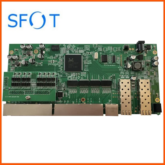 

POE reverse Switch board with web management, 2 Port SFP + 8 Ports GE Rj45 Operational PD switch