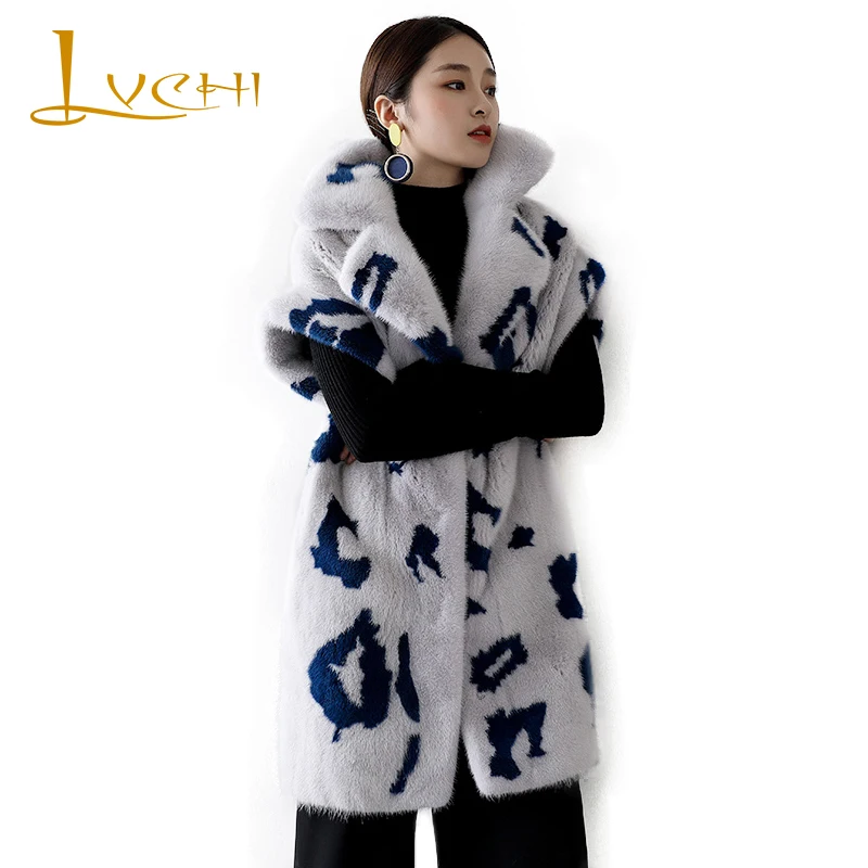 LVCHI новый бренд высококачественный жилет для женщин вельветовый Норковый