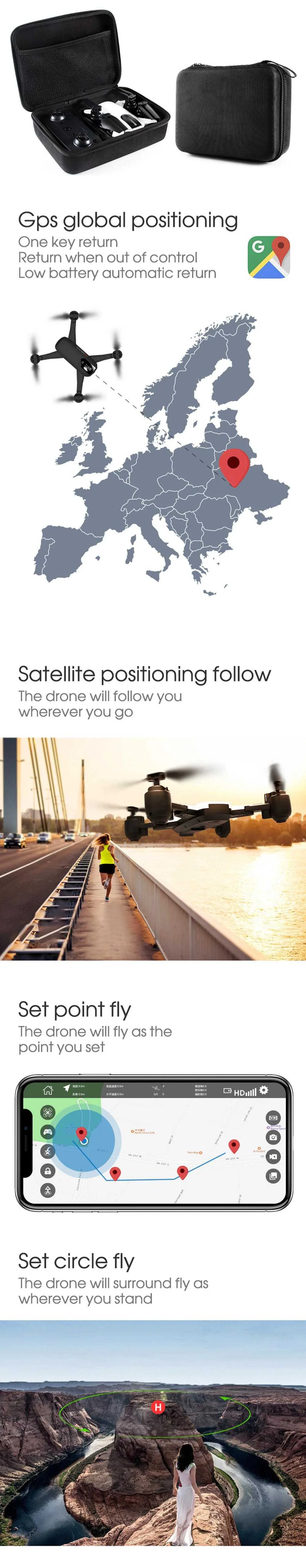 SHRC H1G 1080P 5G WiFi FPV gps режим следования за мной складной 25 минут время полета Радиоуправляемый Дрон Квадрокоптер RTF