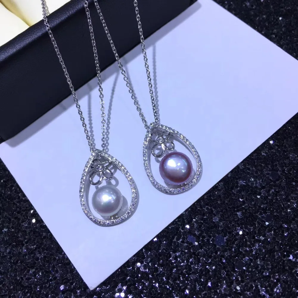 YIKALAISI 925 sterling silver jewelry for women 100% natural 9-10mm freshwater pearl choker pendant 2018 new fashion Wholesale | Украшения