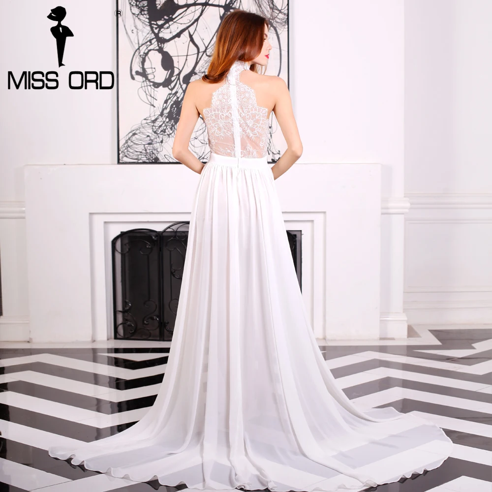 Женское Прозрачное платье макси Missord кружевное Элегантное без рукавов с высоким