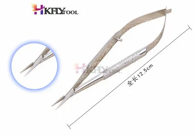 Stainless Straight Титановые Tlloy хирургические ножницы держатель микрохирургические инструменты офтальмологические микрохирургические стоматологические инструменты 12,5 см игла - Цвет: Stainless Straight