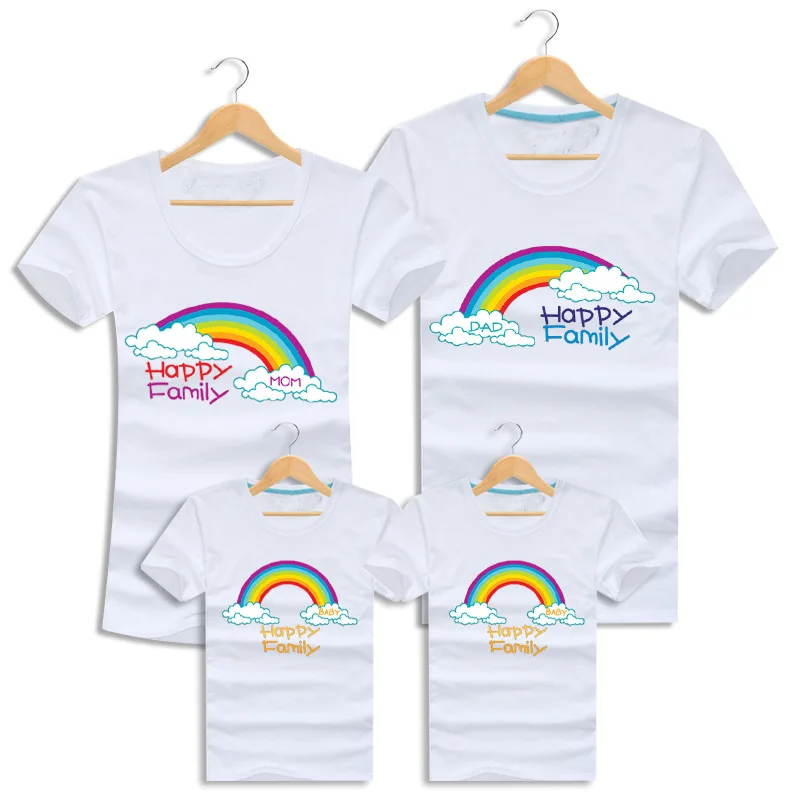 Семьи сопоставления одежда Родитель-ребенок Случайный Наряд розовый радуга