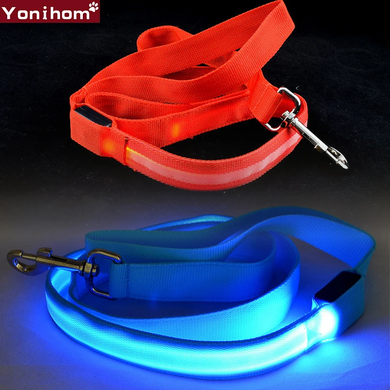Led Dog Leash Night Safety LED Flashing Glow for Dogs 120CM Pet Supplies Cat Drawing Small Running | Дом и сад