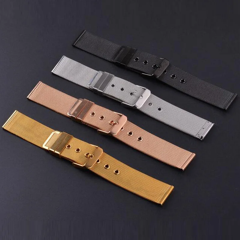 Ремешок для часов из нержавеющей стали eway ремешок наручных с пряжкой черный