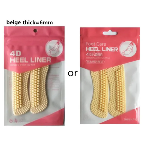 Beige 6mm 1 пара, модные 4D мягкие вставки из силикагеля, тканевая Женская подкладка, защита для ног, стельки для обуви - Цвет: Beige 6mm