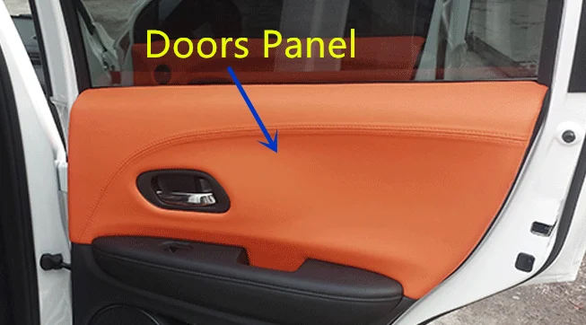 Doors Panel Cover Автомобильный Стайлинг, модифицированное украшение, внутренняя дверная панель, защищенная кожа из микроволокна для Honda XRV Vezel H-RV, 4 шт. AB160 - Название цвета: Doors Panel Cover