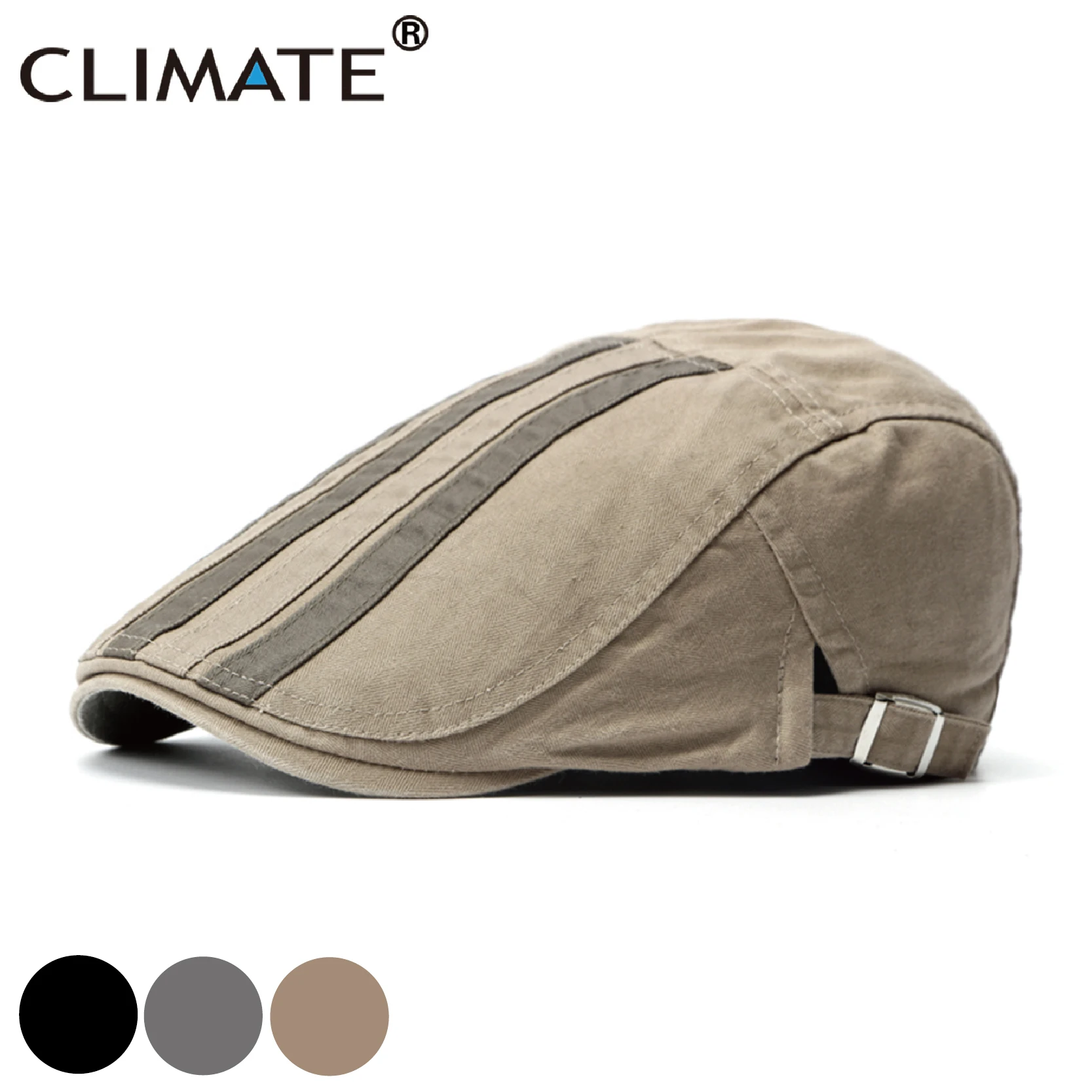 CLIMATE Men Vintage Cap Striped Berets Flat Dad Hat Black Khaki Beret Cotton Warm Hats Retro Caps | Аксессуары для одежды