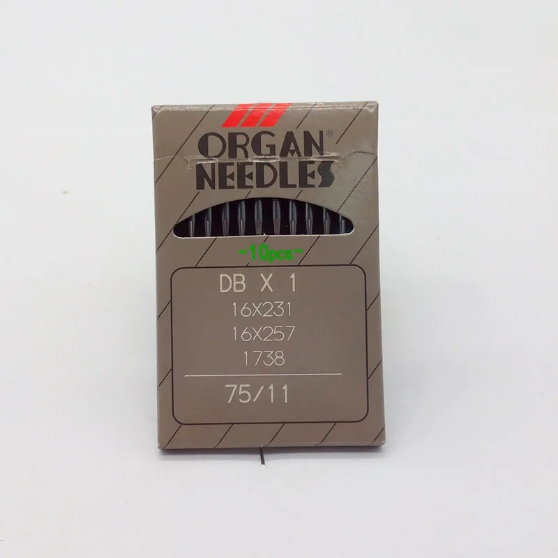 

Швейные иглы 10 ORGAN DBX1, 16X257, 16X231, 1738, промышленные прямострочные, размер 75/11