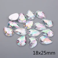 ab crystal color 1014mm1318mm1825mm sewing water drop acrylic rhinestone flatback crystal beads for diy clothes decoration