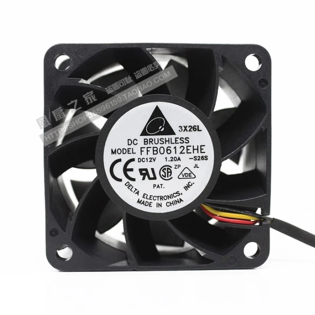 Вентилятор охлаждения сервера Detla Electronics FFB0612EHE S26S DC 12 В 1 20 A 60x60x38 мм|square fan|server fandc fan