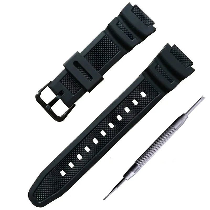 

watchband convex PU strap 18*25mm rubber silicone bracelet For AQ - S810W AE-1000 1200w sgw-300 400h mrw-200h