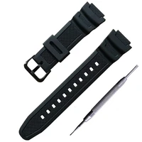 watchband convex pu strap 1825mm rubber silicone bracelet for aq s810w ae 1000 1200w sgw 300 400h mrw 200h