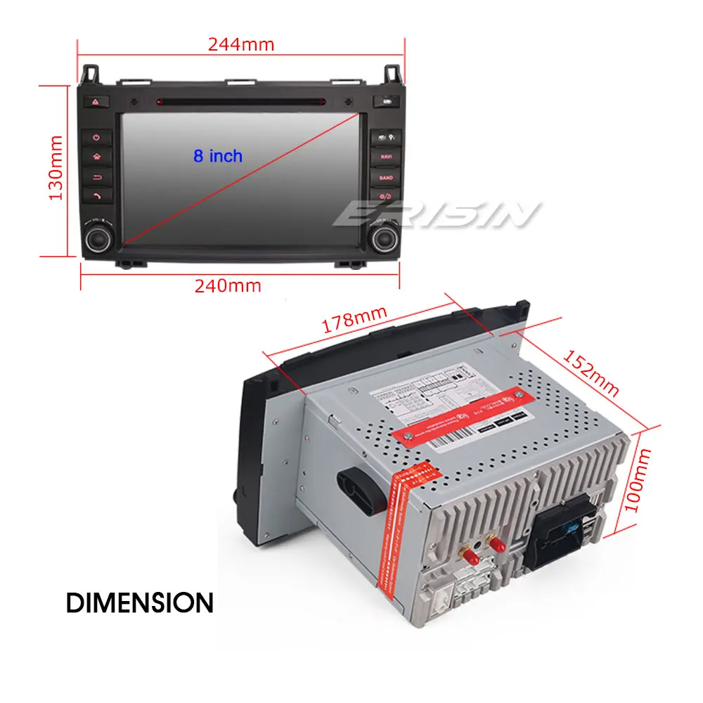 Erisin ES4821B 8 &quotAndroid 9 0 автомобильный DVD GPS четырехъядерный 2G RAM система PX30 для W245 W169