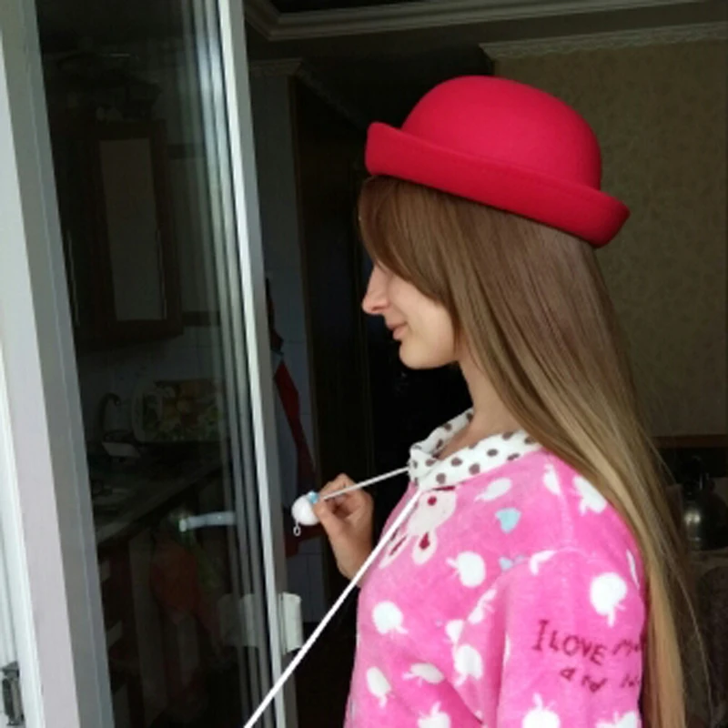 Fashion Winter Women Classic Vintage Jazz Warm Ladies Fedoras Bucket Casual Cotton Solid Sweet Outdoor Caps Top Small Hats