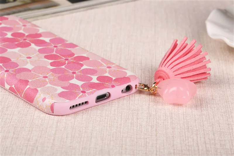 Beautiful Vintage Flowers Soft Coque Case for IPhone 7 Silicone Funny Tassel Star Matte Phone Capa Back Cover Apple iphone |