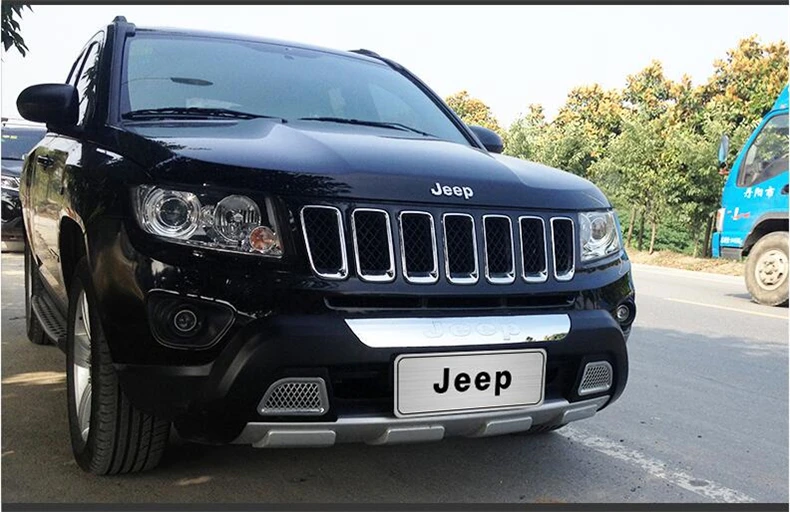 Подходит для Jeep Compass 2011-2013 передний+ задний бампер диффузор бамперы для губ защитная накладка ABS хромированная отделка