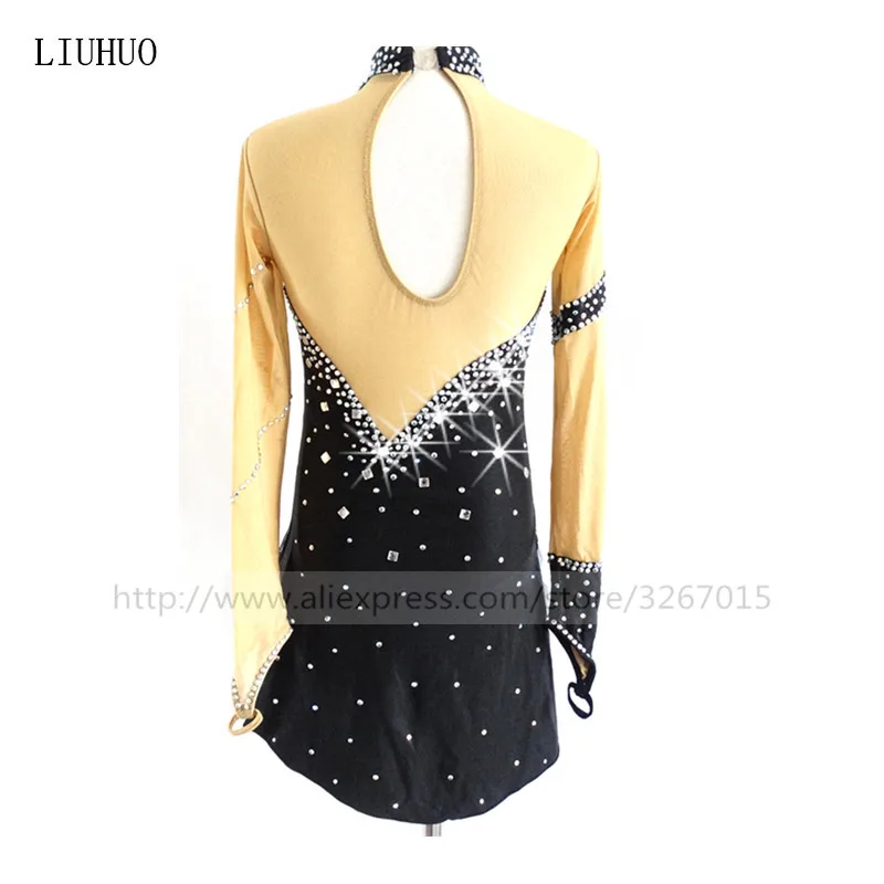 Платье для фигурного катания женское платье на коньках черная высокоэластичная