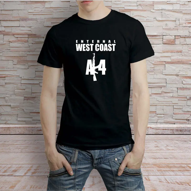 AK47 Boyz King Lil G Eternal Westcoast черно-белая футболка мужская | Мужская одежда