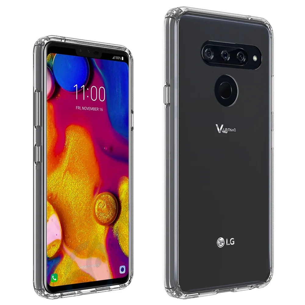 Прозрачный Акриловый чехол для телефона для LG V40 чехол противоударный Бампер Защитный чехол-гибрид из ТПУ Жесткий прозрачный чехол для LG V30/V40 ThinQ задняя крышка
