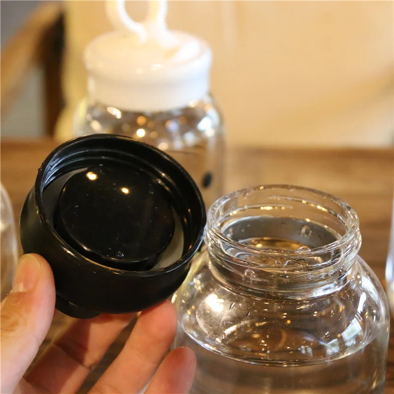 Real Cute Transparent Heat-resistant Glass Simple Small Water Bottle Portable Direct Drinking Applicable With Rope Brief | Дом и сад
