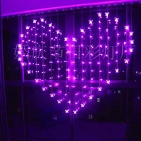 yimia 2x1 6m heart led icicle curtain lights holiday christmas garlands butterfly string fairy lamps for wedding room decoratio