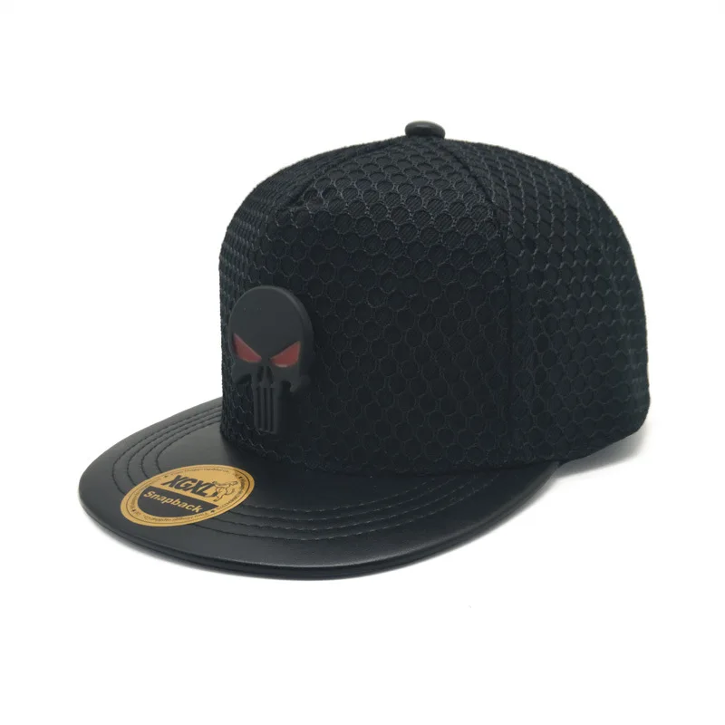 Новый Череп унисекс Хип-Хоп Плоская Кепки s Snapback Шапки для Для мужчин сетки