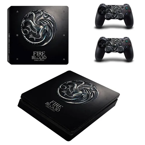Игра престолов скоро зима PS4 тонкий стикер кожи для sony playstation 4 консоли и 2 контроллера PS4 тонкий стикер наклейка - Цвет: YSP4S-0654