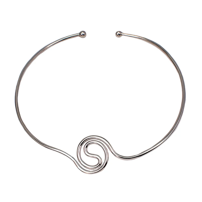 Silver Necklace 4881 MANILAI, геометрический сплав, чокеры, ожерелье s для женщин, модное ювелирное изделие, нагрудник, ожерелье, массивный панк дизайн - Окраска металла: Silver Necklace 4881