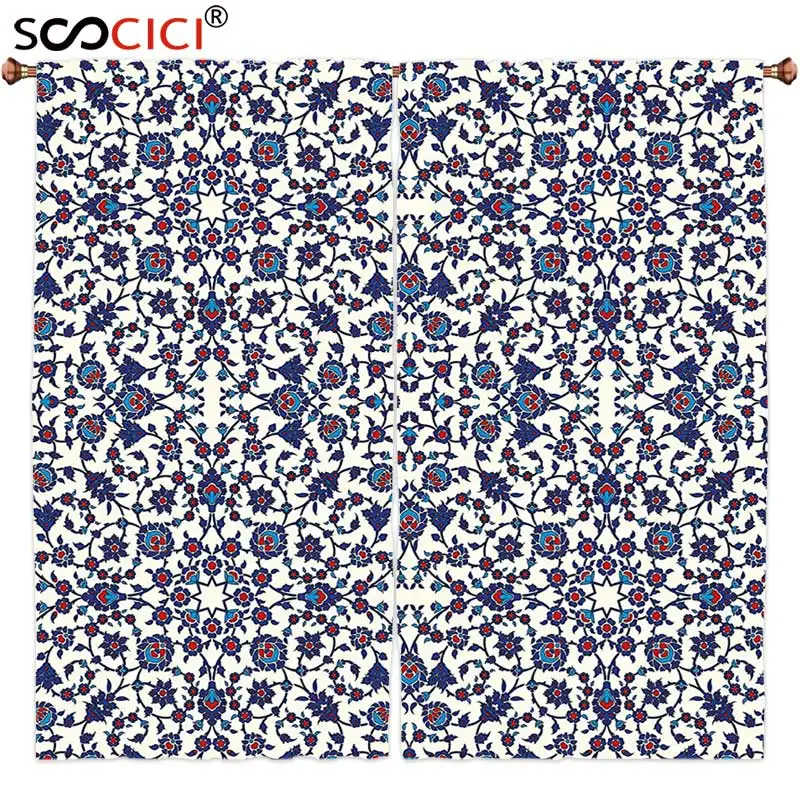 Оконные шторы 2 панели Арабика с марокканским цветочным узором в викторианском