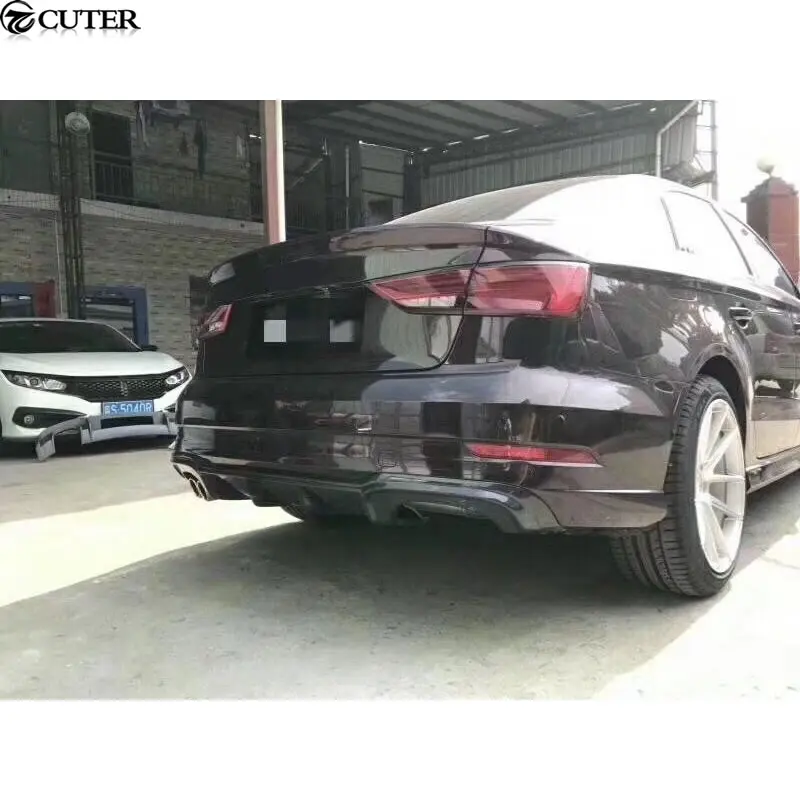 A3 S3 кузова автомобиля Наборы углеродного волокна диффузор губа на задний бампер
