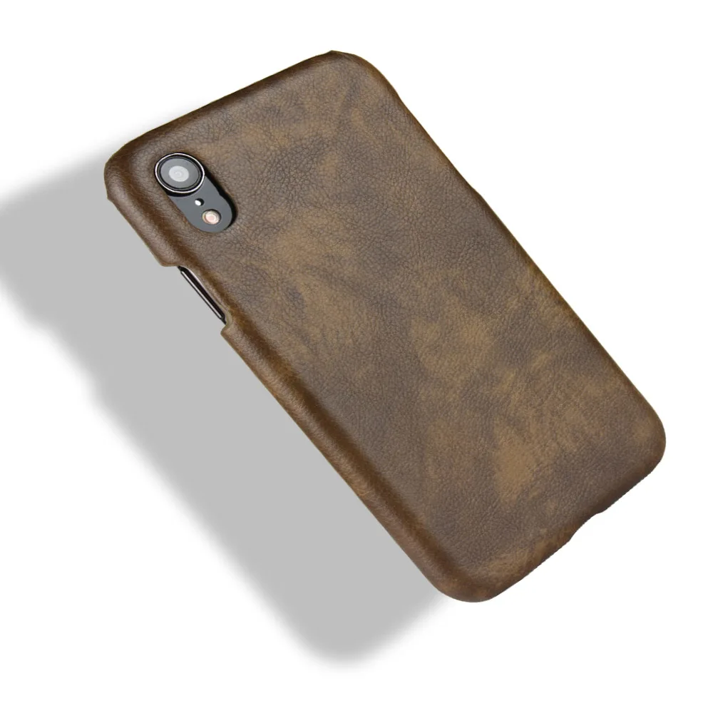 Lichee Pattern Mobile Phone Case For iPhone XR Luxury PU Leather Hard Plastic Back Cover Fundas |