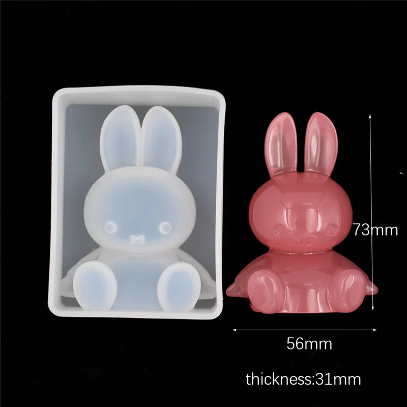 rabbit Сносан смолы силиконовые формы 3D животных ребенок кролик ремесла ручной работы DIY эпоксидная смола для изготовления ювелирных изделий смолы формы силиконовые формы - Цвет: rabbit