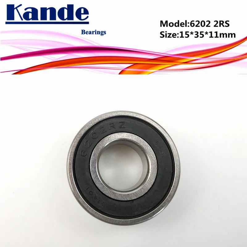 Kande 6202RS 4 шт. ABEC-5 6202 2RS Однорядный глубокий шаровой подшипник 15x35x11 мм 6202RZ подходит для сельскохозяйственных машин