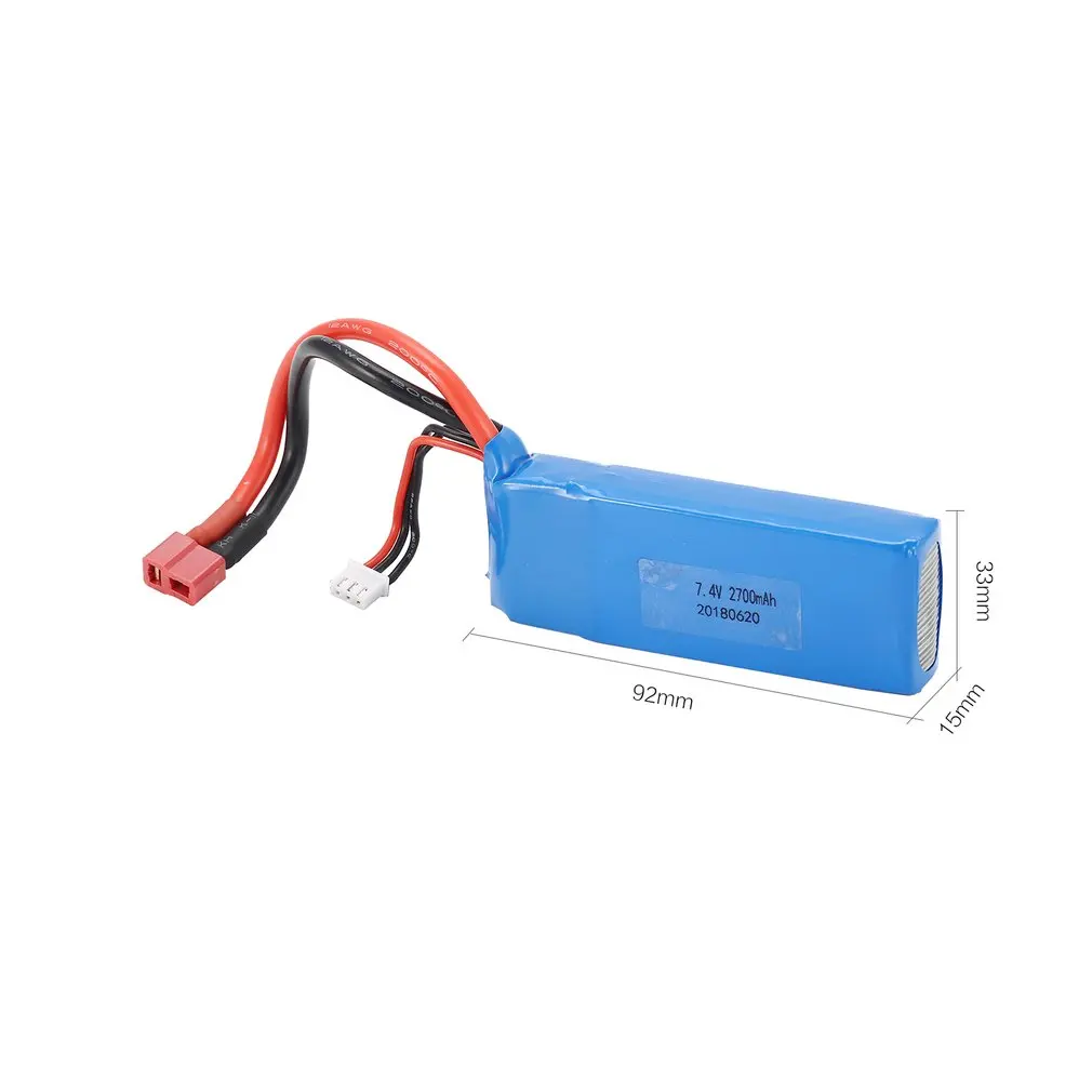 2 шт 7 4 V 2700mAh 20C 2S Lipo RC батарея с T вилкой для Wltoys 10428-A 10428-B 10428-B2 10428 1/10 Гусеничный