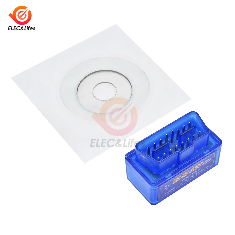 DC 12V Mini ELM327 V2.1 OBD2 OBDII Bluetooth Автомобильный диагностический автоматический сканер