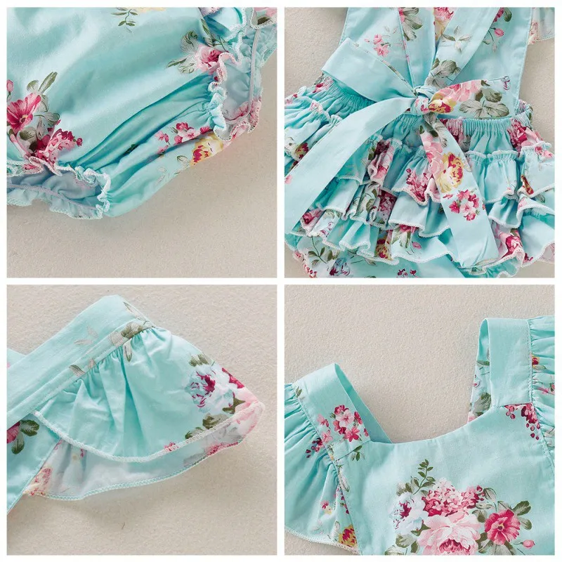 

Baby Girls Clothes Jumpsuit +Headband 0-18M 2019 Cute Floral Newborn Romper 2pcs Infant Toddler Outfits Set Hot Sale